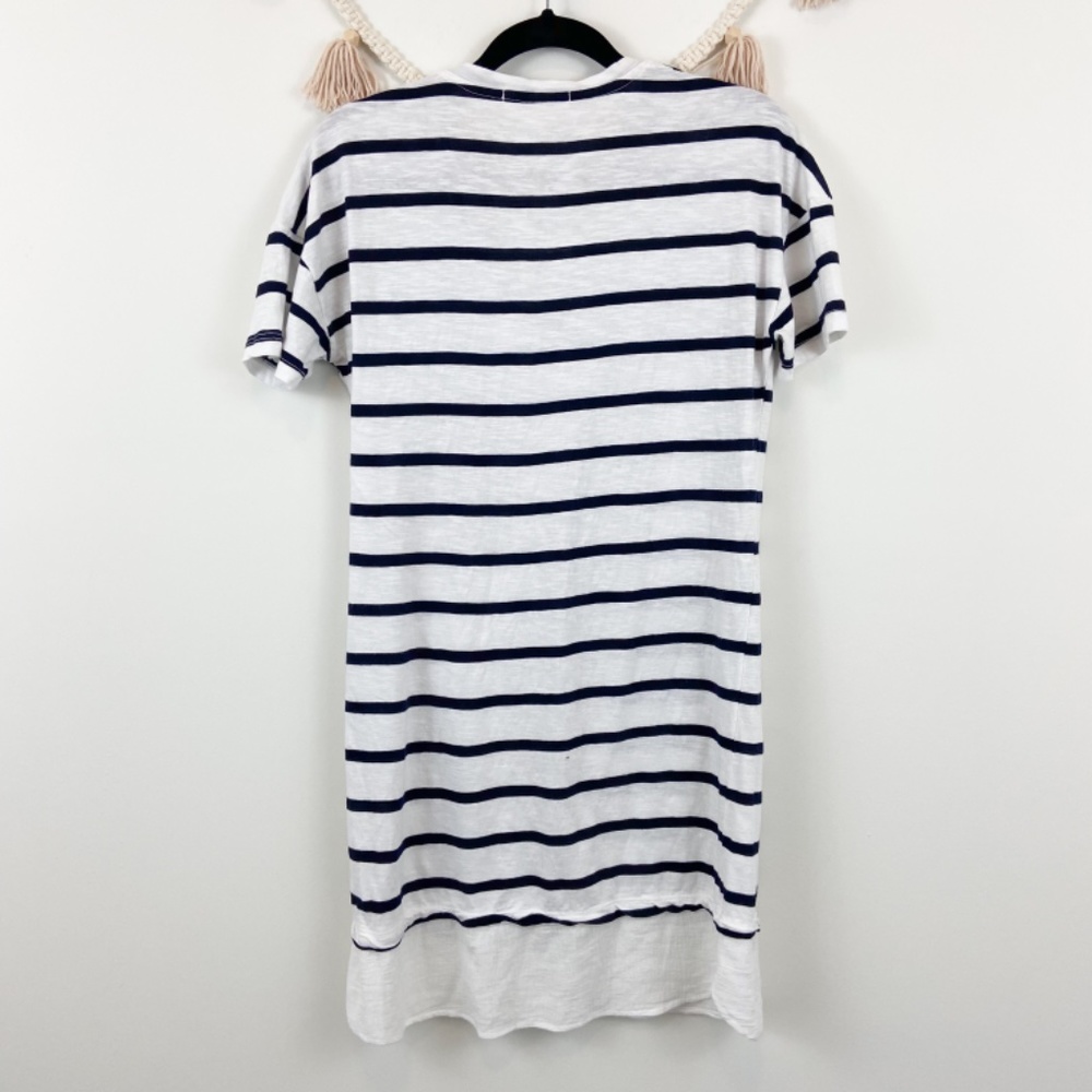 Stateside White Blue Striped Shirt Dress Sz XS - Picture 2 of 7